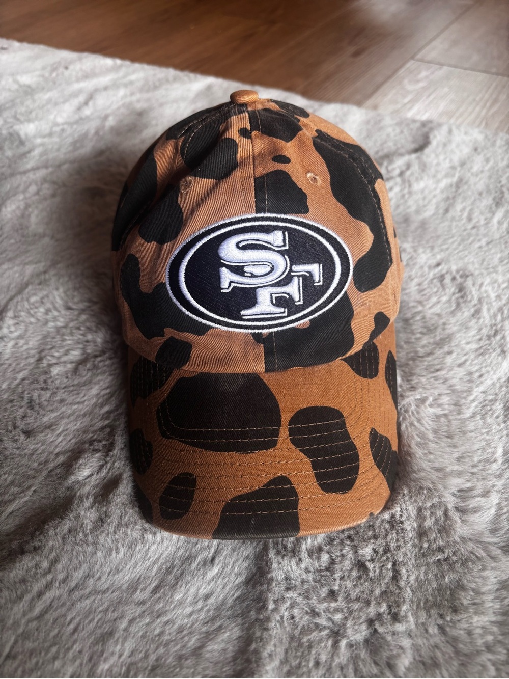 NFL San Francisco 49ers Brown and Black Camo Cap with SF Logo